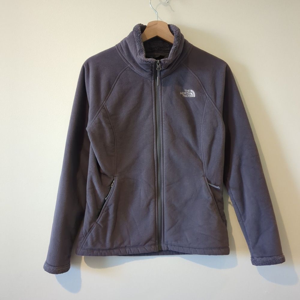 The North Face Gray Sherpa Lined Full Zip Up Jacket Size S